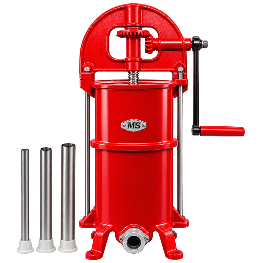 Embutidora Manual MS 15 kg — Fundición de hierro + 3 picos